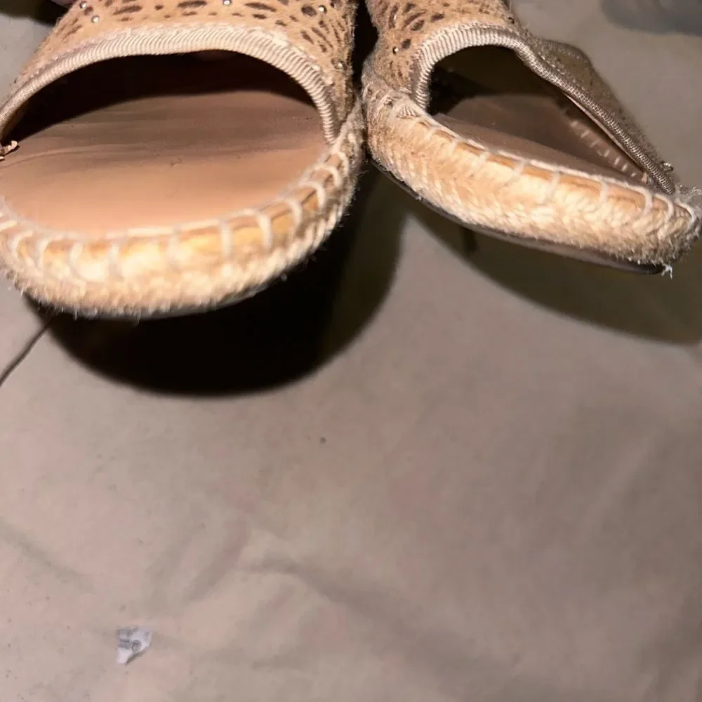 🌿 Franco Sarto “Libby” Espadrille Wedge Sandals - Taupe | Size 8.5
